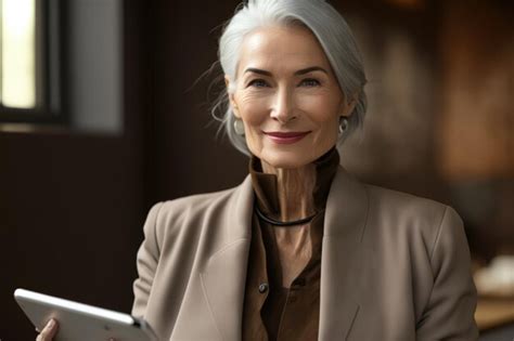 Premium AI Image Portrait Of A Mature And Experienced Businesswoman