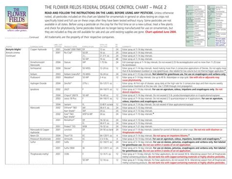 Flower Fields Disease Control Chart PPT