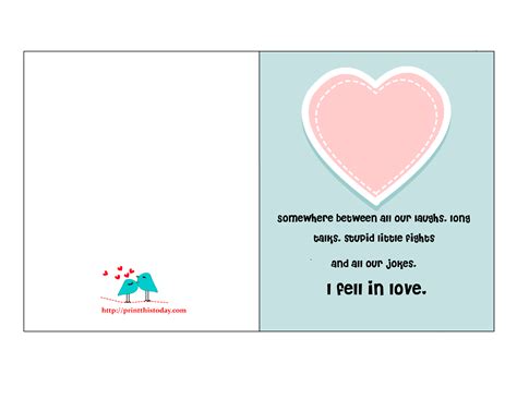 Free Printable Romantic Cards for Him