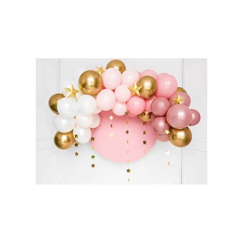 Arco De Balões Rosa E Dourado - Arco de balão rosa, dourado e branco | 60 balões