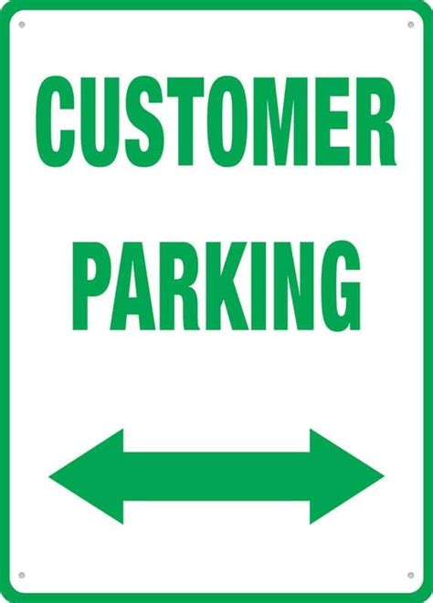 Customer Parking Two Way Arrow Sign 8x12 In Rust Free Aluminum Signs