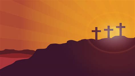 Calvary Mountain Sunset Vector Background 2596351 Vector Art At Vecteezy