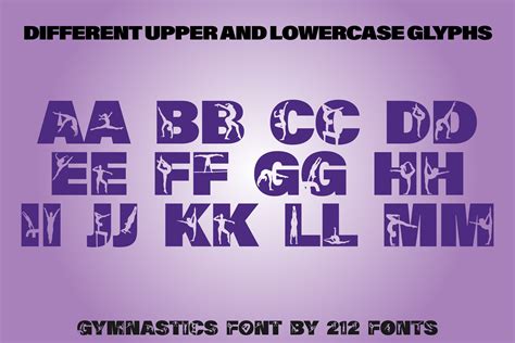 212 Gymnastics Caps Display Font Gymnast Alphabet OTF (518596 ...