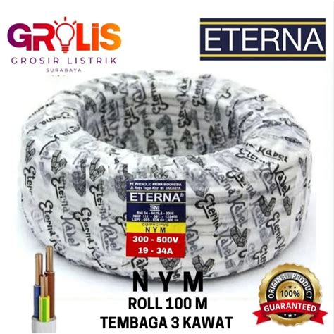 Jual Eterna Kabel Nym X Roll Meter Kabel Listrik Putih X