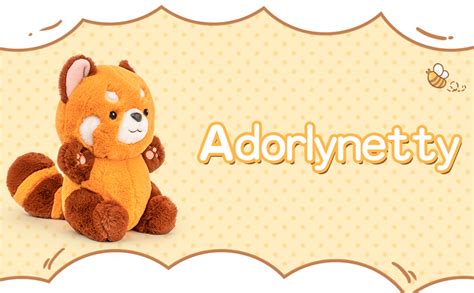 Adorlynetty Red Panda Stuffed Animal Panda Plushie Red