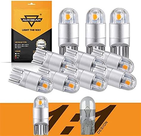 Auxbeam 194 T10 LED Bulbs Amber Non Polarity Extremely Bright 168 W5W