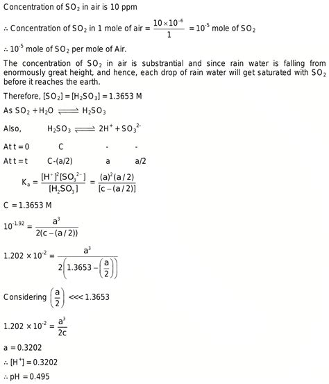 The Average Concentration Of So2 In The Atoms Over A City On A Certain