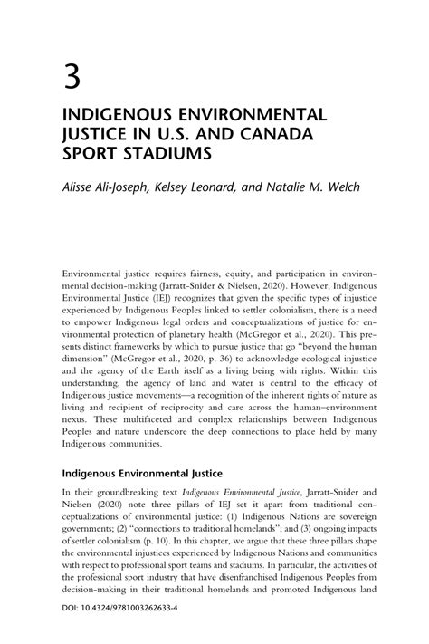Pdf Indigenous Environmental Justice In Us And Canada Sport Stadiums