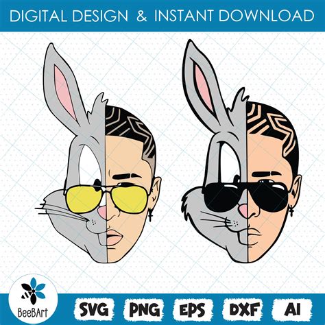 Bad Bunny Face Svg Png Eps Dxf Inspire Uplift