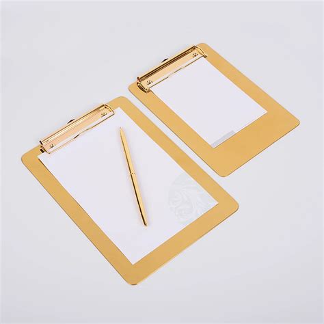 Gold Tone Clipboard For Writing Board Menu Folio Office Profile Clip