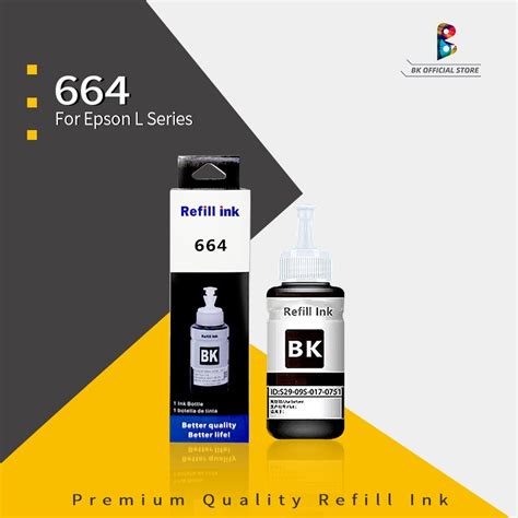 T664 664 Black Ink Refill Ink 70ml For Epson L120 L110 L310 Shopee