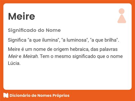 Significado Do Nome Meire Dicionário De Nomes Próprios