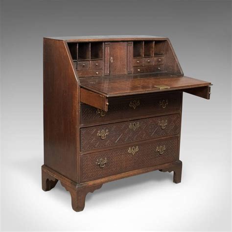 Georgian Antique Bureau, English Oak Writing Desk, circa 1800 at 1stDibs