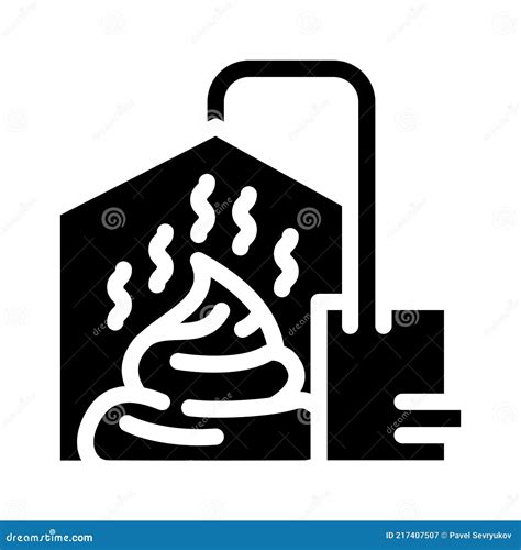 Method Of Obtaining From Feces Biogas Glyph Icon Vector Illustration