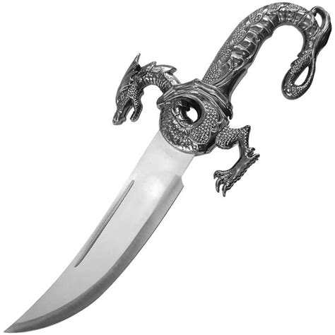 Ornate Dragon Dagger With Blue Scabbard