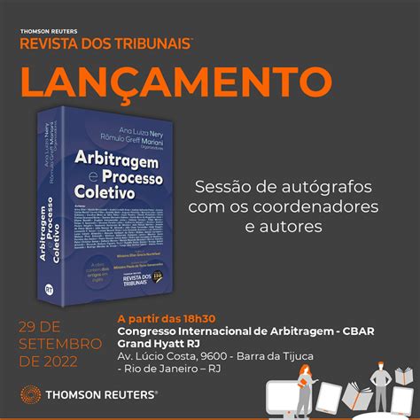 Lançamento presencial da obra Arbitragem e Processo Coletivo Migalhas