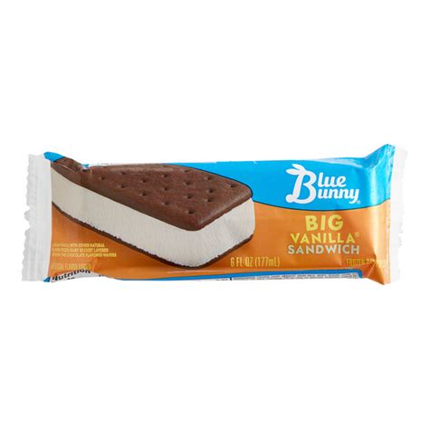 Blue Bunny Big Vanilla Frozen Dessert Sandwich 6 Oz 24 Case