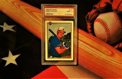 1990 Bowman Larry Walker Rookie PSA 9 Mint Montreal Expos Colorado