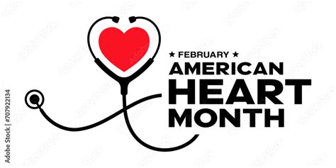 February heart month, American heart month, theme, logo, banner, poster ...