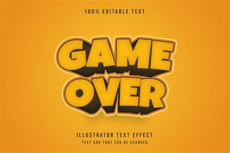 Se Acab El Juego Efecto De Texto Editable En D Vector Premium