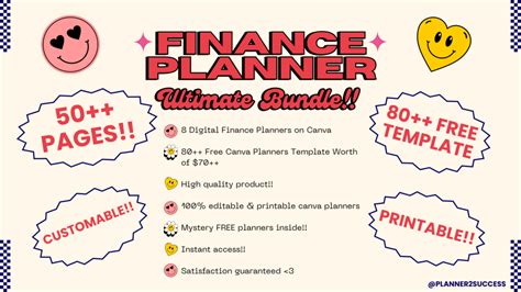 Canva Finance Planners Bundle With 80 Free Templates Canva Editable