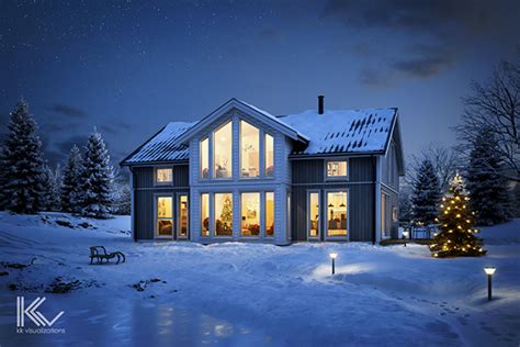 Norwegian winter house 2, full 3d :: Behance