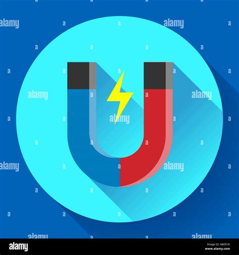 Icono de vector imán con forma de herradura Símbolo magnetismo