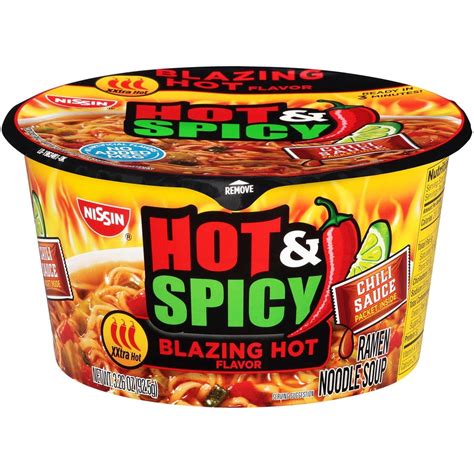 Nissin Hot Spicy Blazing Hot Flavor Ramen Noodle Soup Oz Bowl Pack Of Walmart