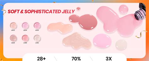 Amazon Beetles Jelly Gel Nail Polish Set 6 Colors Nude Pink Gel