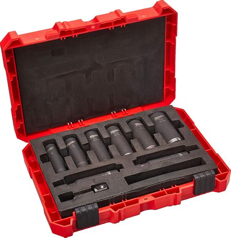 Milwaukee 49 66 4484 Shockwave 1 2 Dr Thin Wall Deep Impact Socket Set