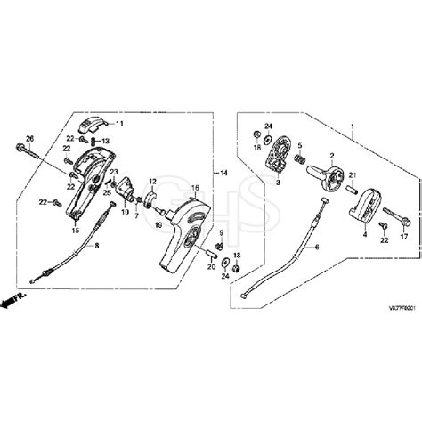 Honda HRX476C2 VYEH Throttle Lever Diagram GHS