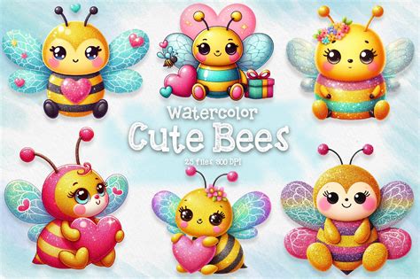 Cute Bees Sublimation Clipart Graphic By Dreamshop · Creative Fabrica