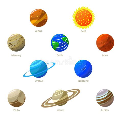 Planetas Coloridos Y Sun De La Sistema Solar Vector Ilustraci N Del