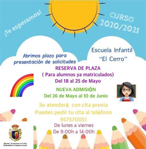 PRESENTACIÓN SOLICITUDES ESCUELA INFANTIL EL CERRO Ayuntamiento de