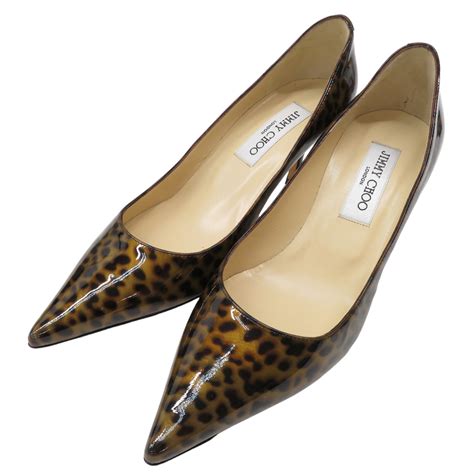 Jimmy Choo ジミーチュウ ヒールパンプス ポインテッドトゥ レオパード柄 ブラウン系 37 240101104245 レディース靴