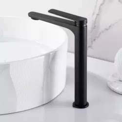 Miscelatore Lavabo Alto In Ottone Nero Opaco Tilli