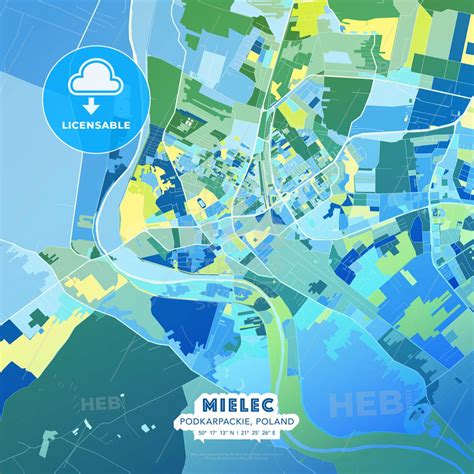 Mielec Map Print Template in 2022 | Map vector, Print templates, Map print