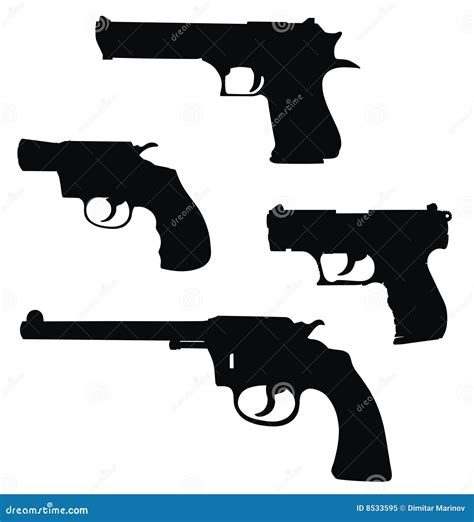 Pistolas Ilustración Del Vector Ilustración De Arma Lanzamiento 8533595