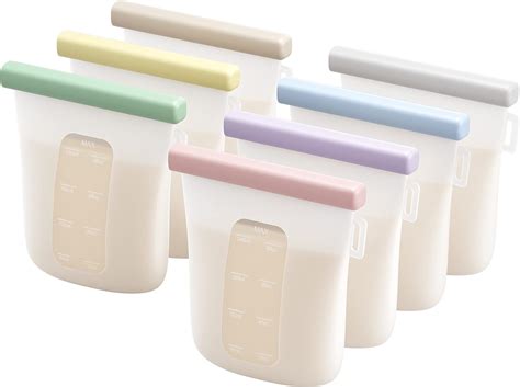 Nuliie Pcs Silicone Breastmilk Storage Bags Reusable Double Leak