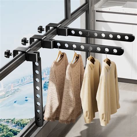 Dobr Vel Rotatable Aluminum Clothing Rack Cabide Montado Na Parede