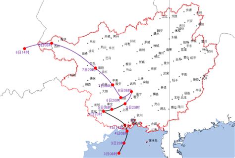 季风低压在北部湾海域形成，预计明后天登陆广西！暴雨即将来袭 大雨 海面 大风