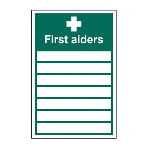 Centurion First Aiders Sign Self Adhesive Vinyl 200mm X 300mm