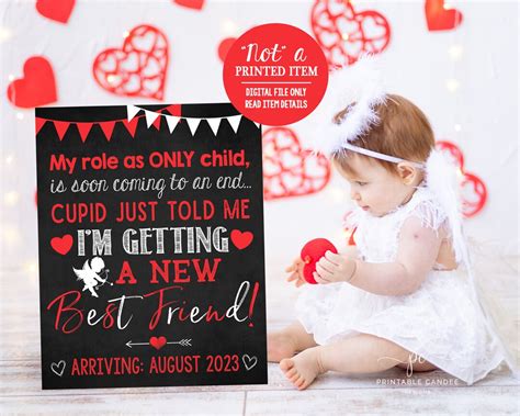 Cupid Valentines Day Pregnancy Announcement Red Promoted To Big Sister