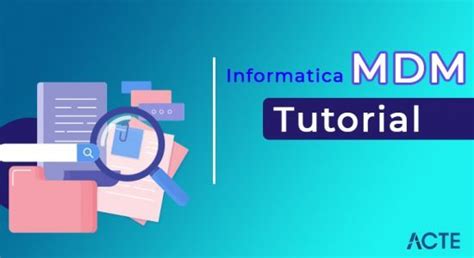 Informatica Master Data Management Concepts MDM Tutorial Quickstart