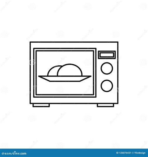 Icono Del Horno De Microondas Estilo Del Esquema Stock De Ilustraci N