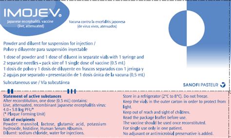 IMOJEV japanese encephalitis vaccine (live, attenuated) powder for ...