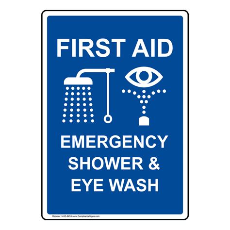 First Aid Emergency And Eye Wash Sign NHE 9453 Emergency Response