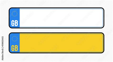 Great Britain plate templat set isolated on transparent background ...