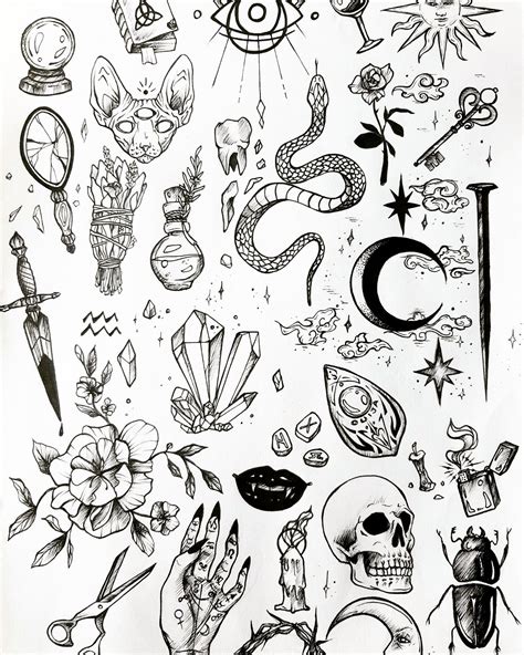 Witch Tattoo Flash