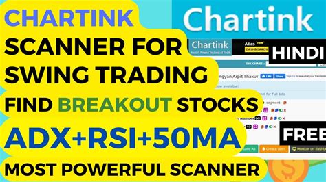 Chartink Breakout Scanner Find Stocks Before Breakout Adx Rsi 50ema